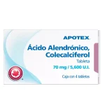 ÁCIDO ALENDRÓNICO/COLECALCIFEROL c/4 TABS. 70 MG/5600 U.I.