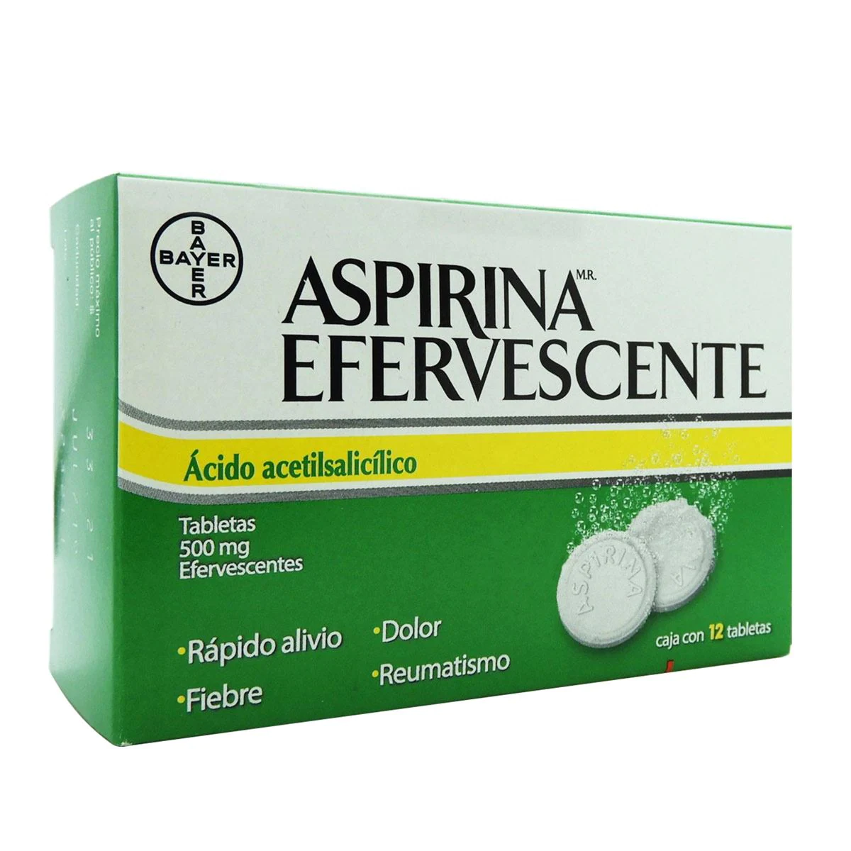 ASPIRINA EFERVESCENTE c/12 TABS. 500 MG.