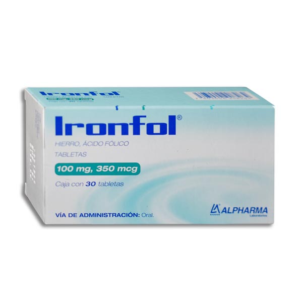 IRONFOL c/30 TABS. 100 MG/350 MCG.
