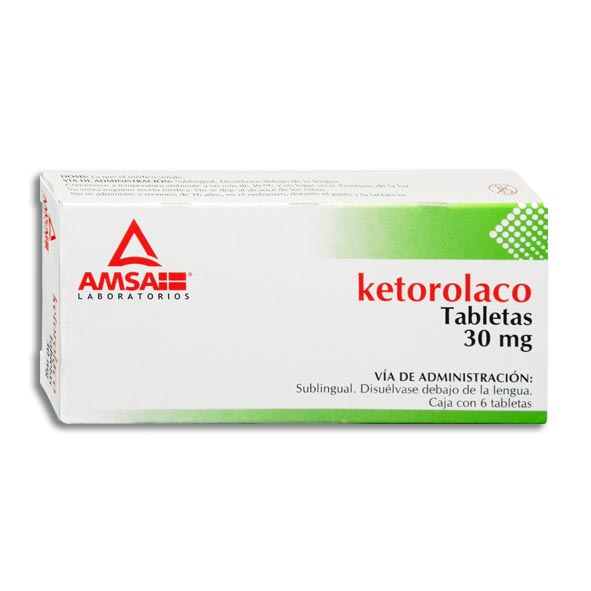 KETOROLACO (Amsa) c/6 TABS. Sublingual 30 MG.