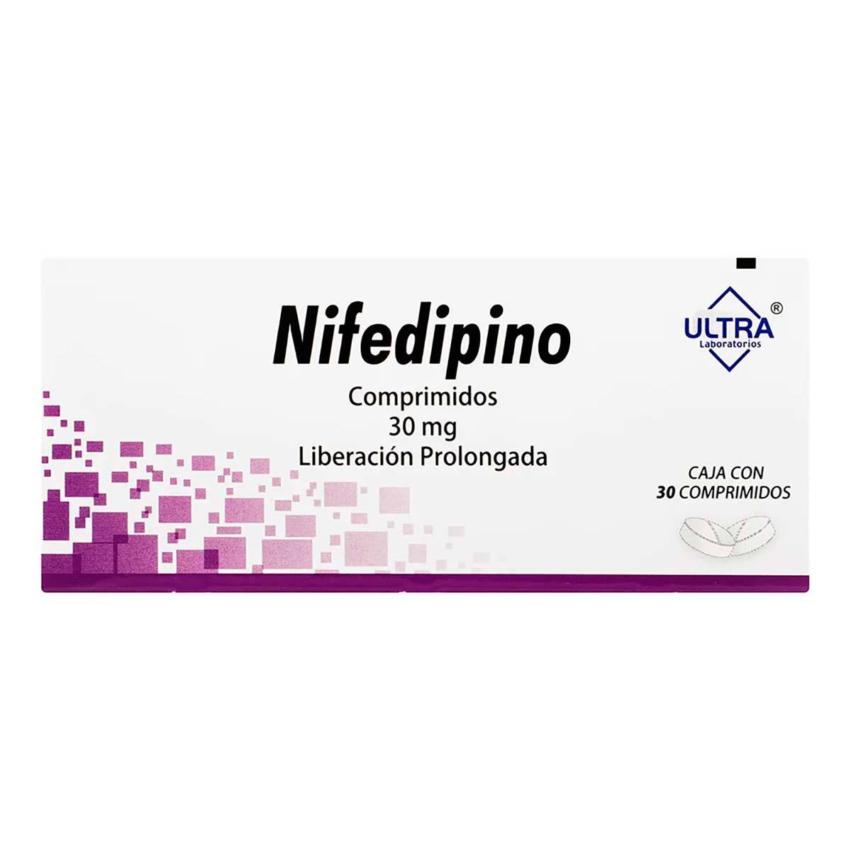NIFEDIPINO (Ultra) c/30 COMPS. L.P. 30 MG.
